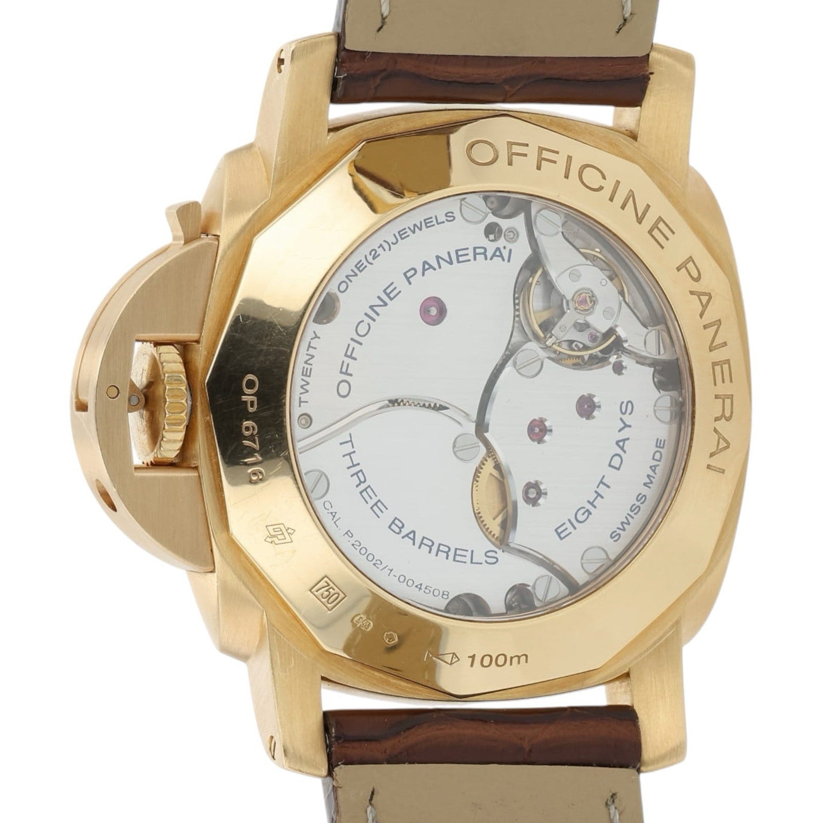 Panerai Luminor 8 Day GMT Brown Dial 18k Rose Gold 44mm Manual Wind PAM00289