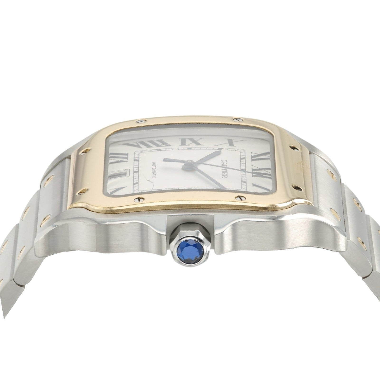 Cartier Santos Silver Dial Gold & Steel 39x47mm Automatic Men’s Watch W2SA0009