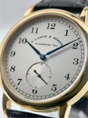 A. Lange & Sohne 18k Yellow Gold Silver Dial Manual Wind Men's Watch 206.021
