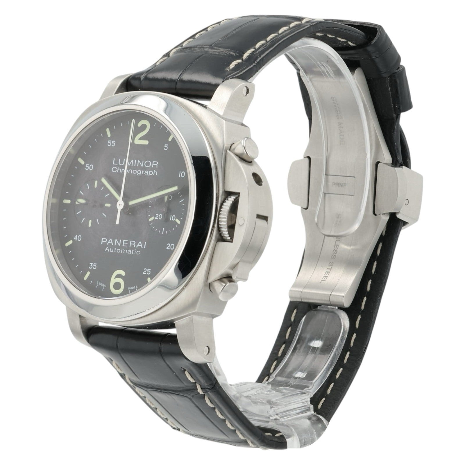 Panerai Luminor Chronograph Black Dial Steel 40mm Automatic Mens Watch PAM00310