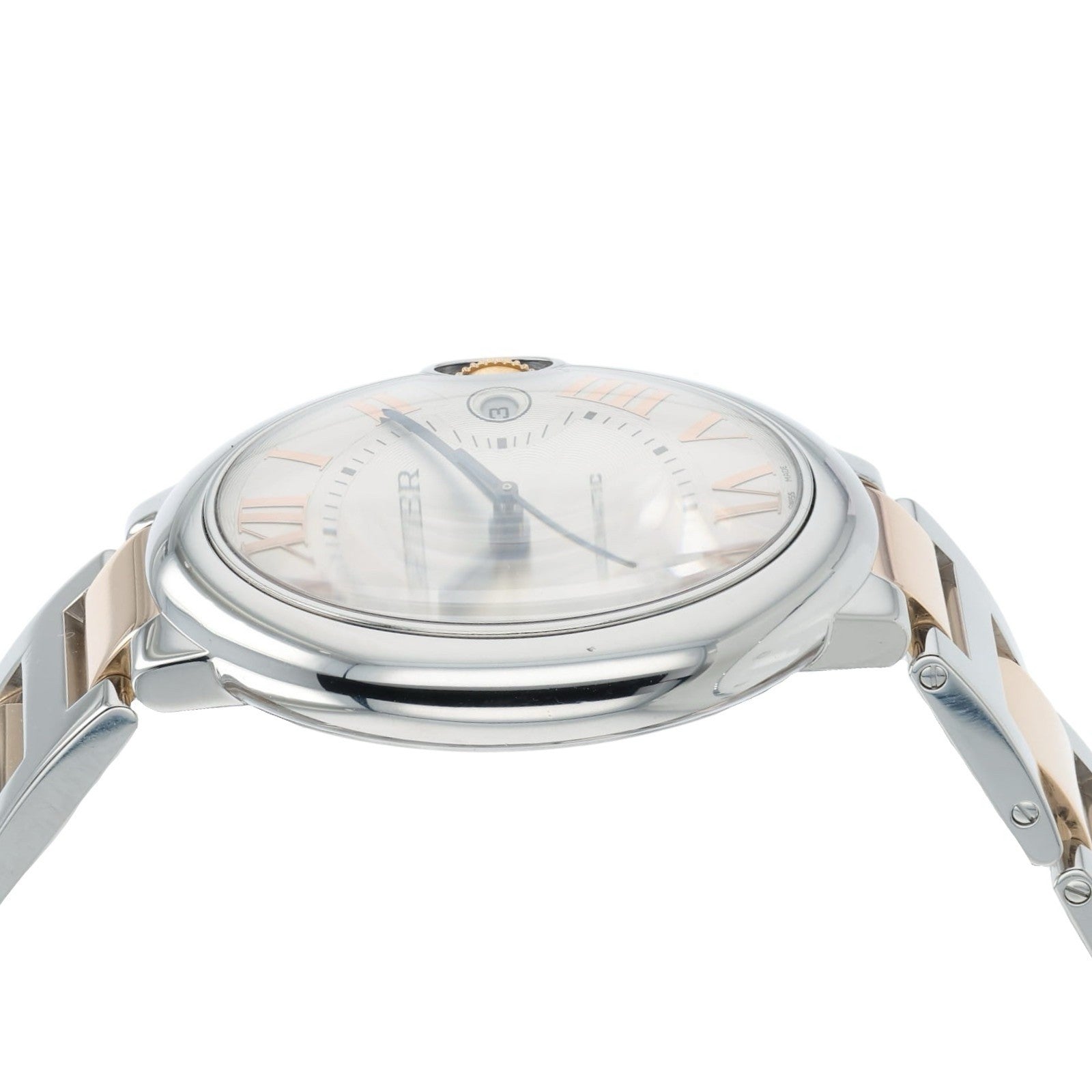 Cartier Ballon Bleu Silver Dial Rose Gold & Steel 42mm Automatic Mens W6920095