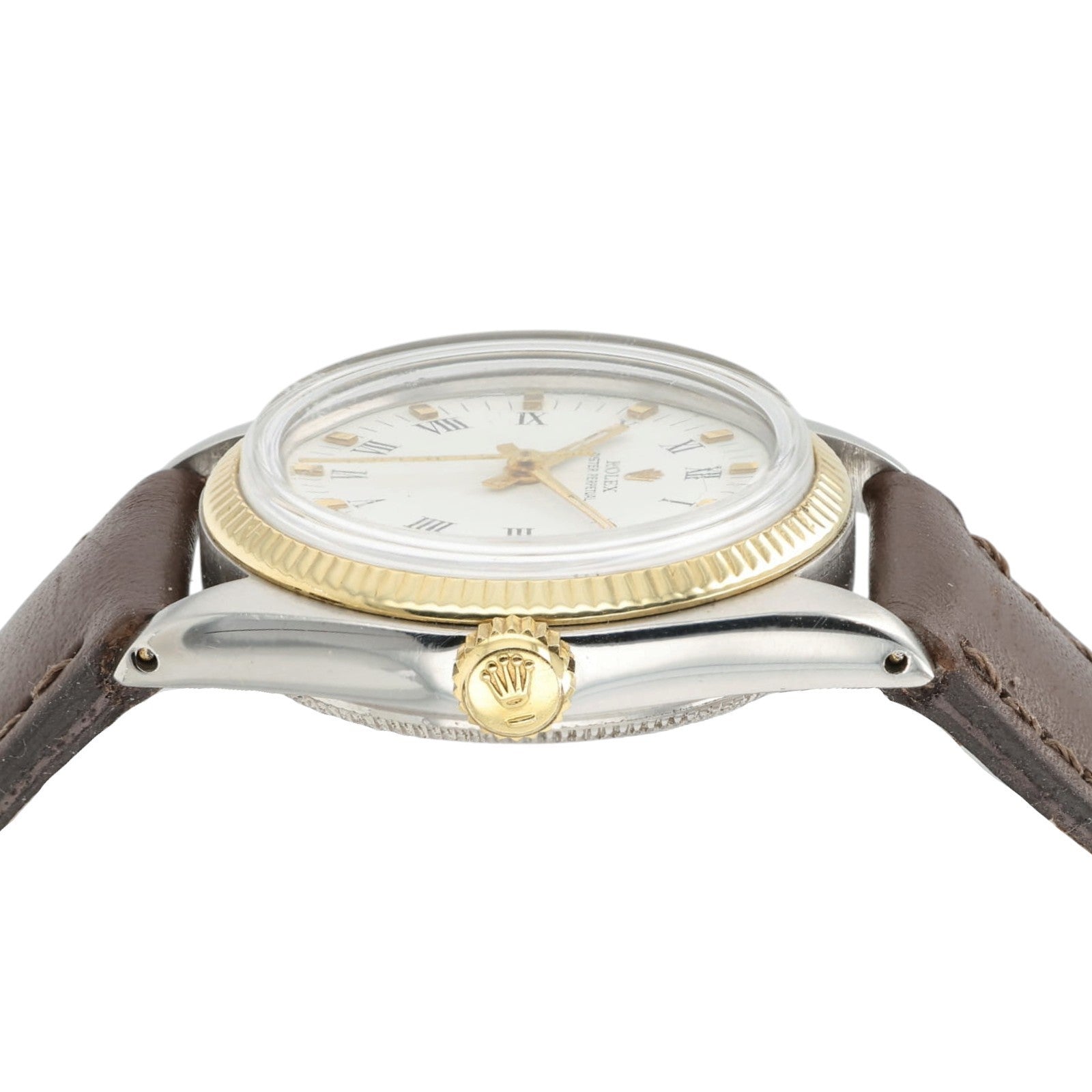 Rolex Oyster Perpetual Silver Dial Gold & Steel 31mm Automatic Womens Watch 6751