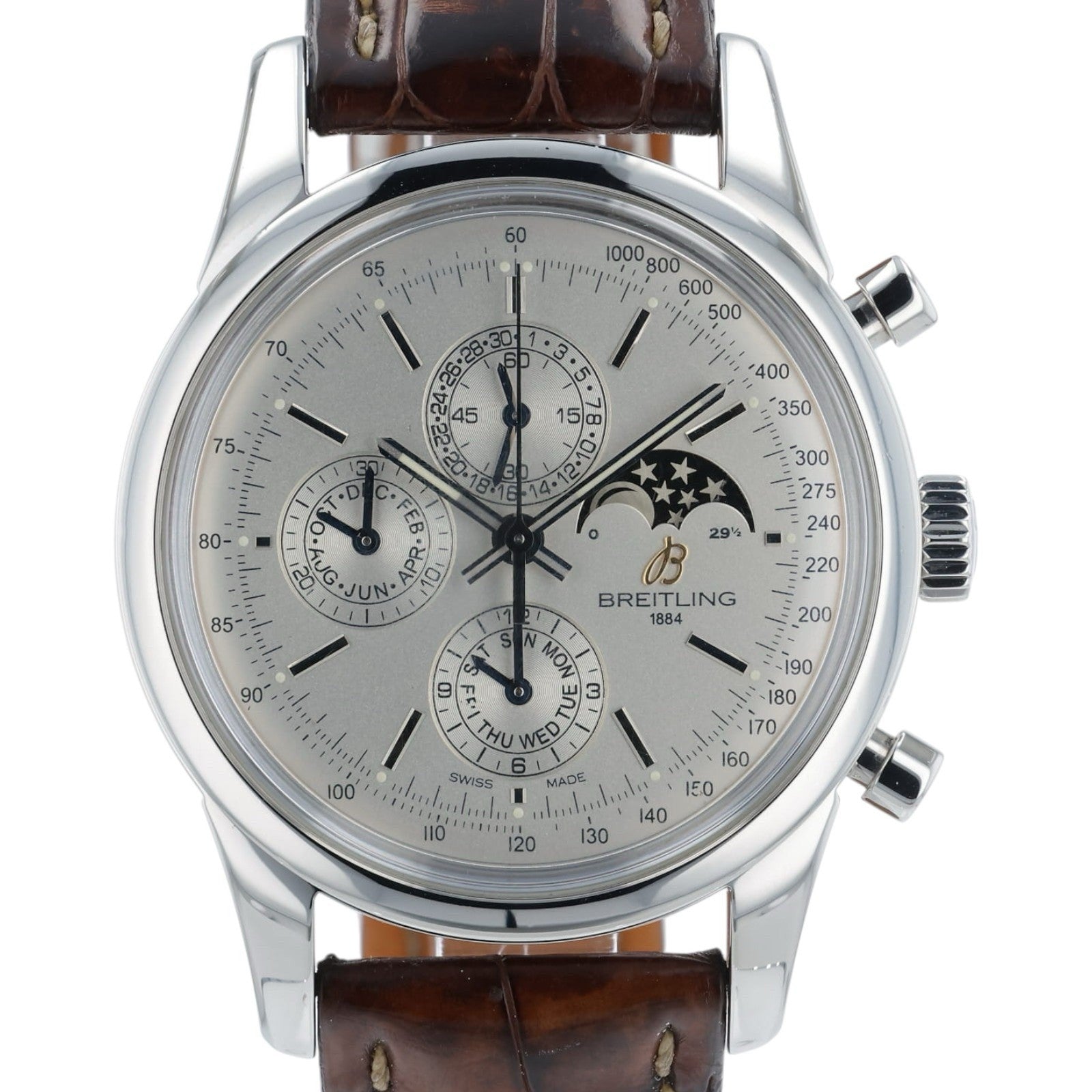 Breitling Transocean Silver Dial Stainless Steel 43mm Automatic Men’s A19310