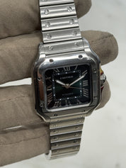 Cartier Santos Stainless Steel Green Dial 35mm Automatic Mens Watch WSSA0061