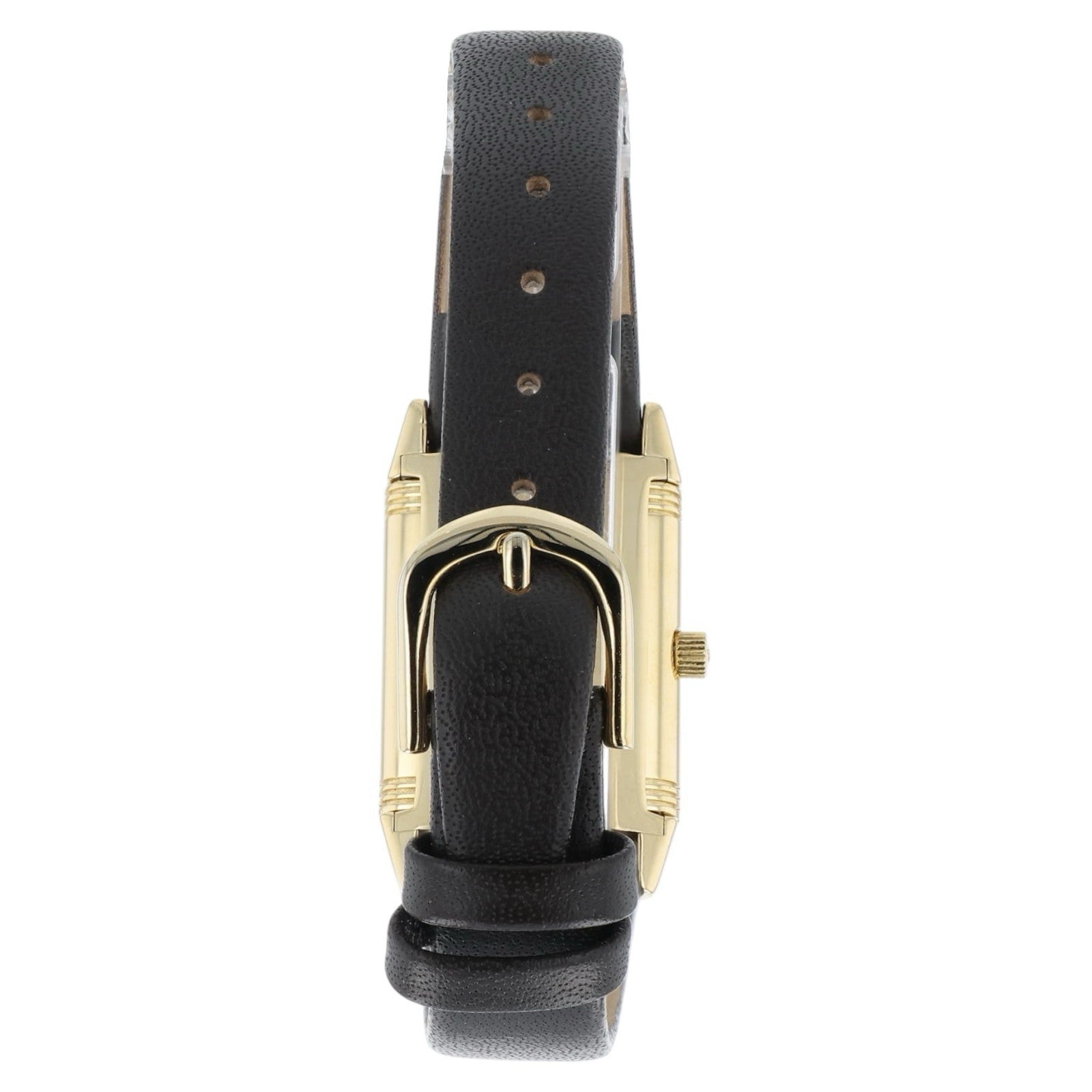 LeCoulte Reverso Black Dial 18k Yellow Gold 23mm Quartz Women’s Watch 260.1.08