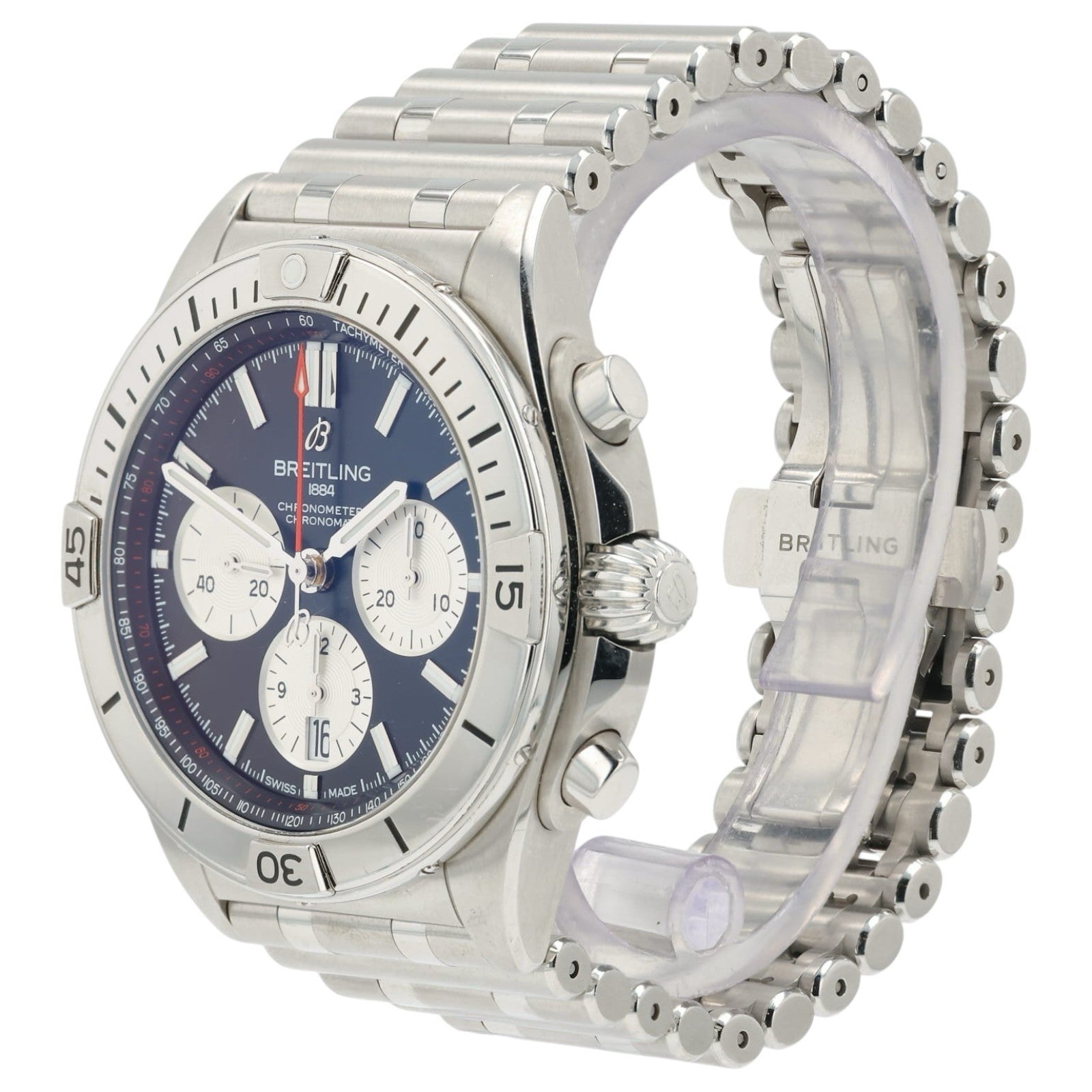 Breitling Chronometer Black Dial Stainless Steel 42mm Automatic Mens AB0134