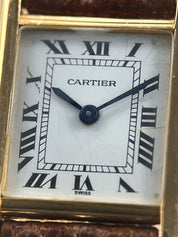 Cartier Tank Quartz 18k Yellow Gold Quartz Movement Watch White Dial 20.5 mm