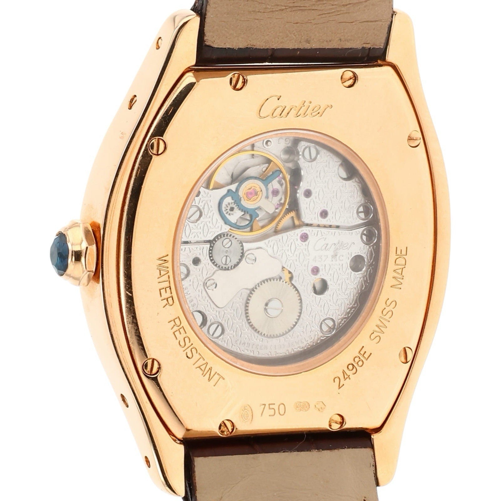 Cartier Tortue 18k Rose Gold Silver Dial 34mm Manual Wind Men’s Watch W15386851
