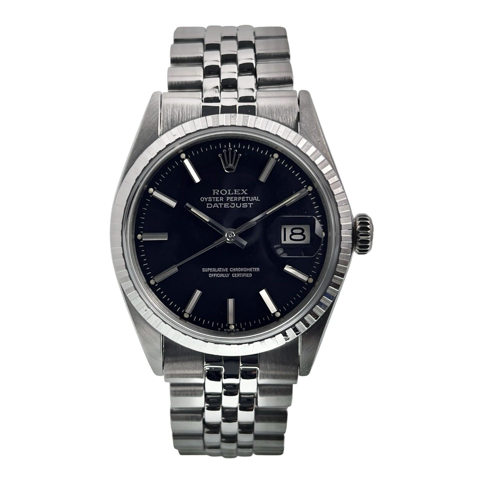 Rolex Datejust 36 Steel Matte Black Dial 44mm Automatic Men’s Watch 1603