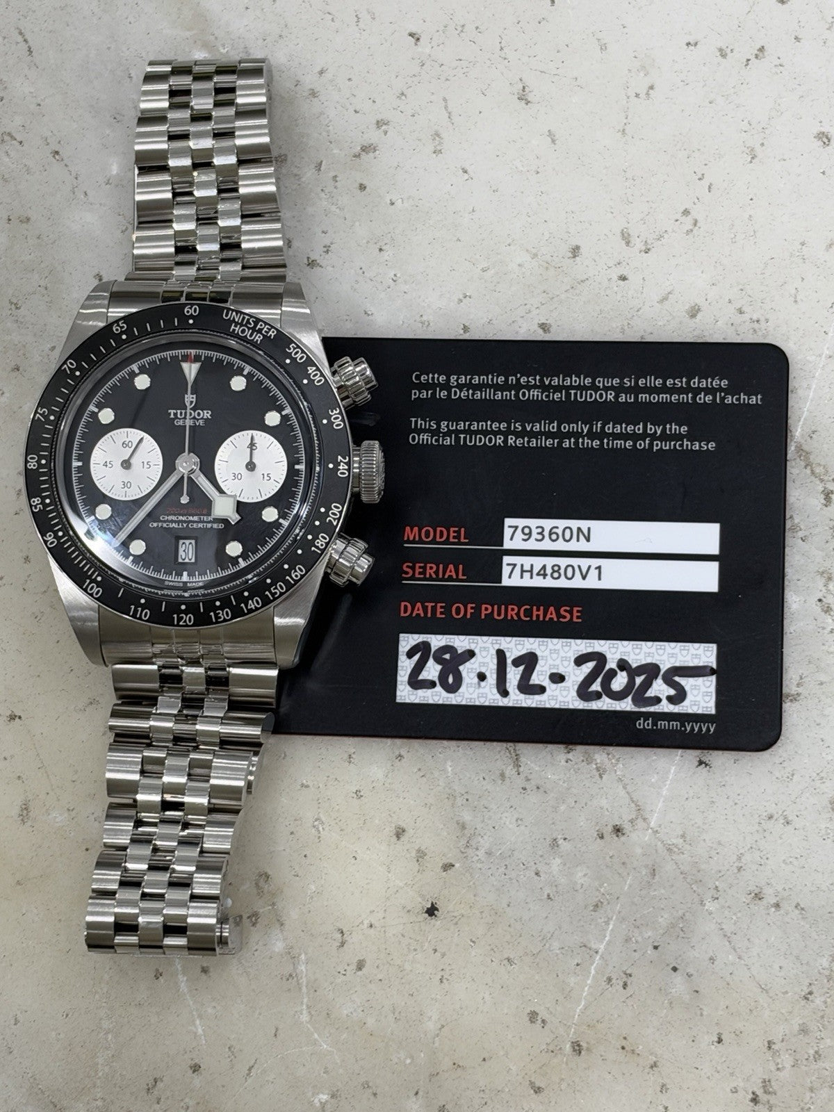 2025 Tudor Black Bay Chronograph 79360N 41mm Black Dial Stainless - Box Papers