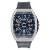 Franck Muller Vanguard Diamond Steel Blue Dial 45mm Automatic Mens V45SCDT