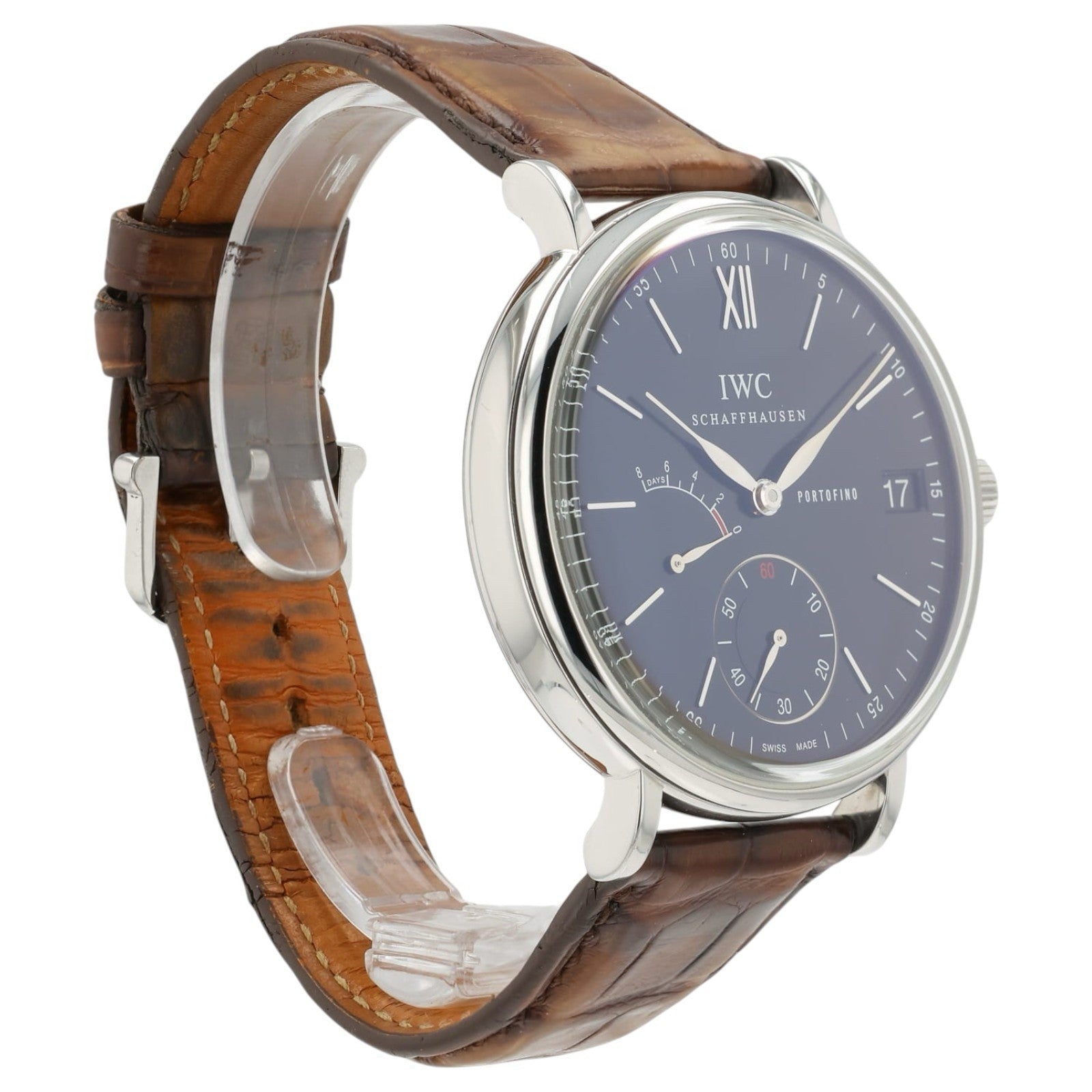 IWC Portofino Black Dial Stainless Steel 45mm Manual Wind Men’s Watch IW510102