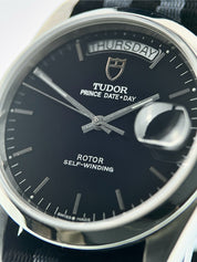 Tudor Prince Day Date Steel Black Dial 36mm Automatic Men's Watch 76200