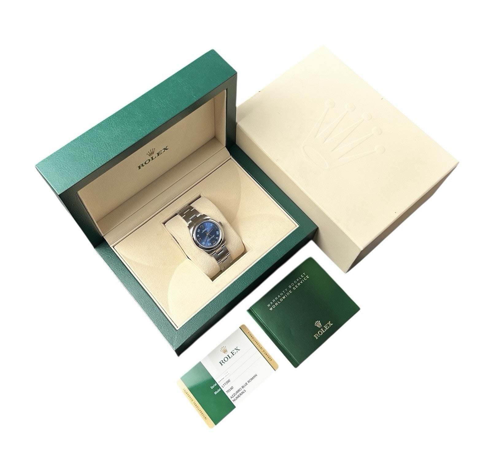 Rolex OP Blue Roman Blue Dial Stainless Steel 31mm Automatic Ladies Watch 177200