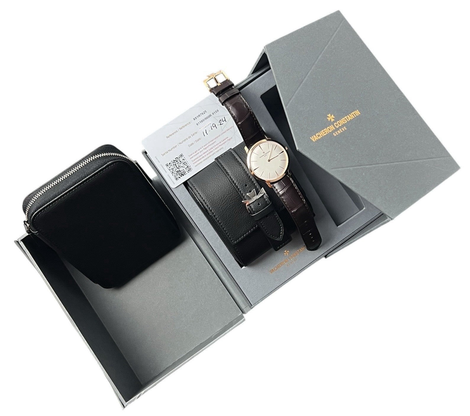Vacheron Constantin Patrimony White Dial 18k Rose Gold Manual Wind Mens 81180