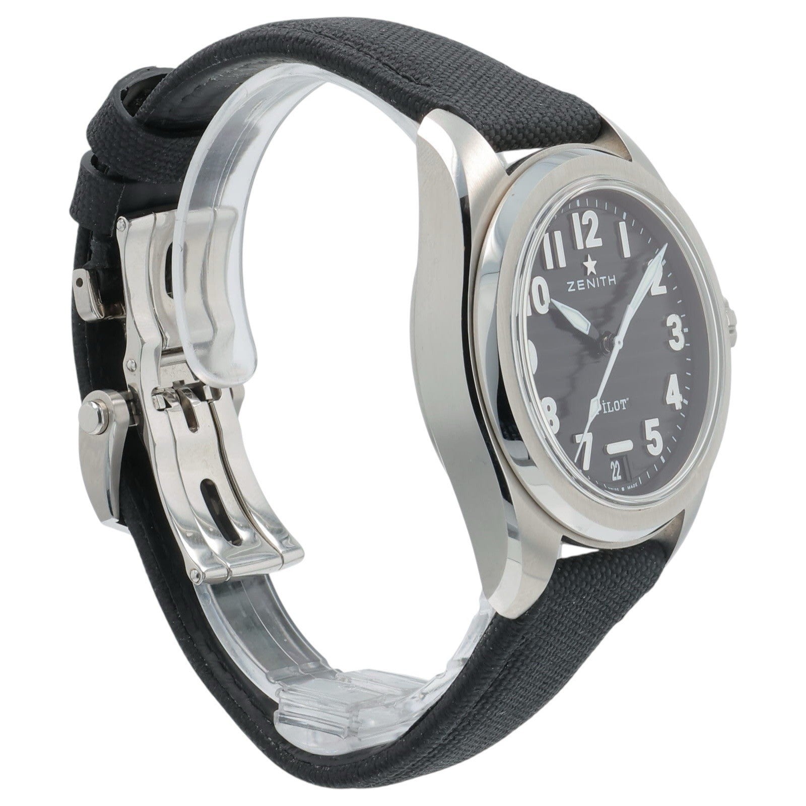 Zenith Pilot Stainless Steel Black Dial 40mm Automatic Men’s Watch 03.4000.3620
