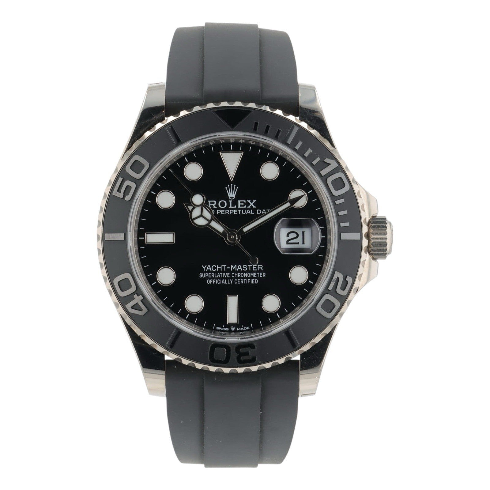Rolex Yacht-Master 18k White Gold Black Dial 42mm Automatic Mens Watch 226659