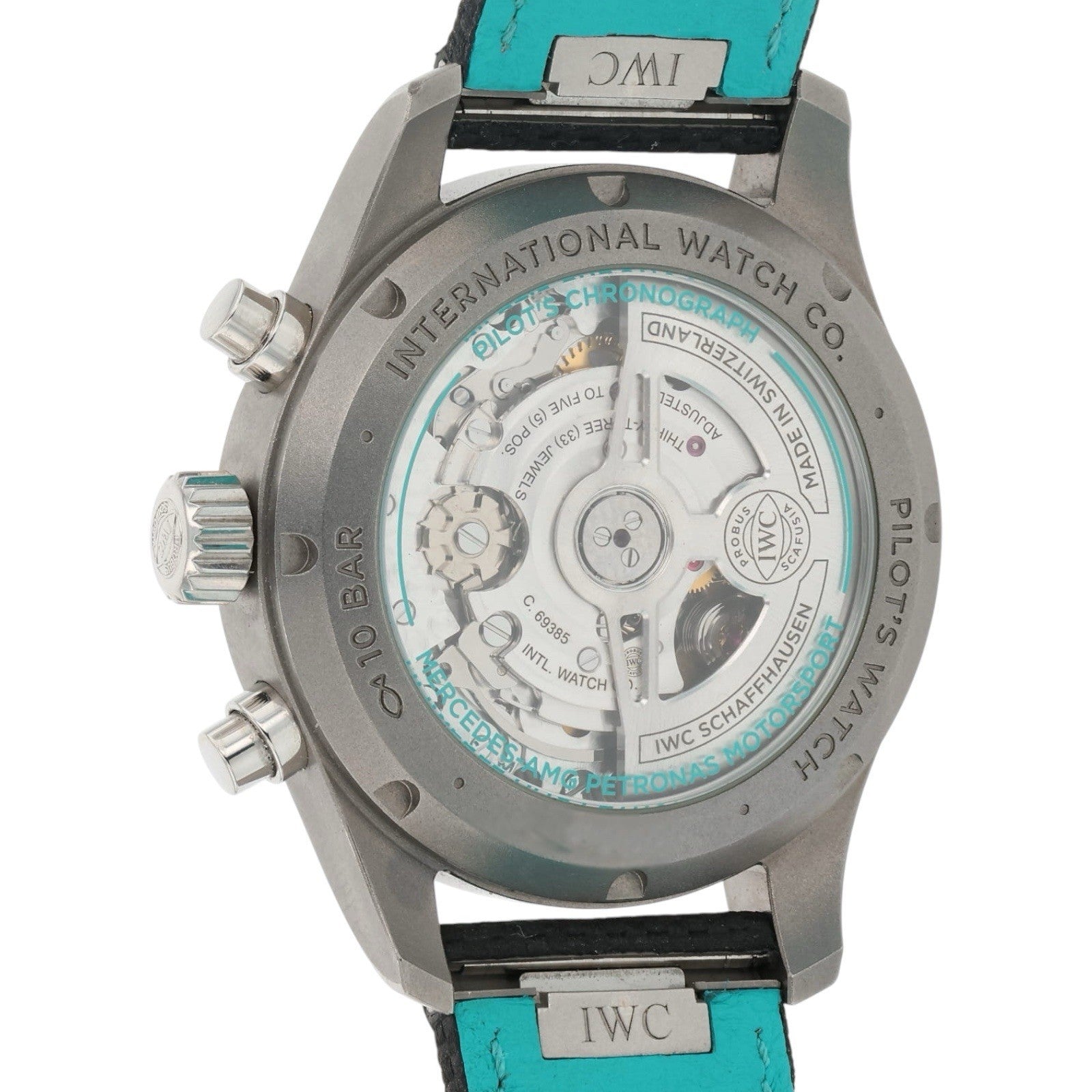 IWC Petronas Pilot Chronograph Titanium Black Dial 41mm Auto Mens Watch IW388108