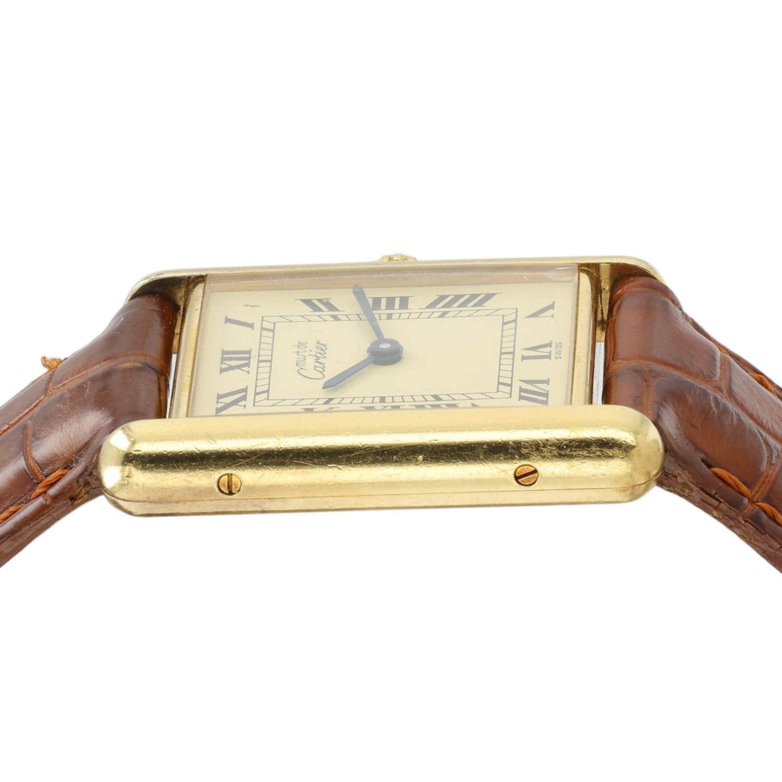 Cartier Must De Tank Ivory Roman Dial Vermeil 23x30mm Quartz Unisex Watch 590005