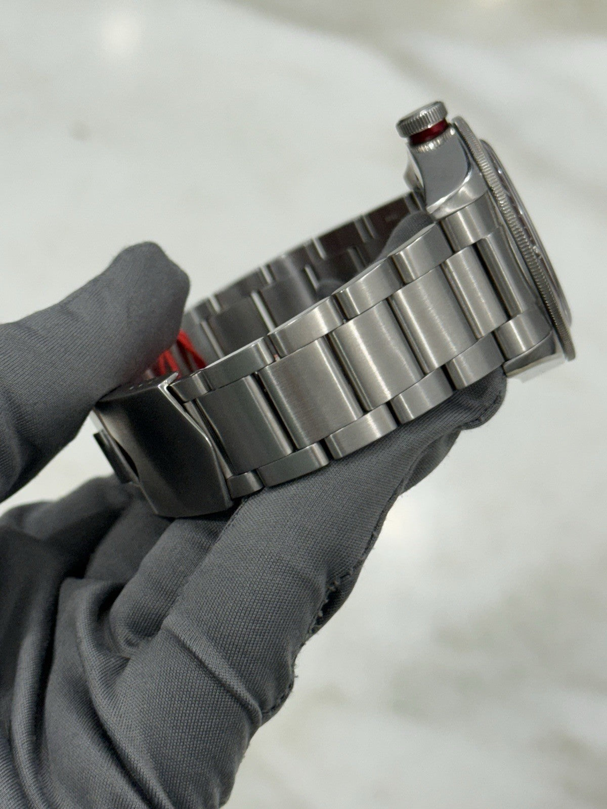 Tudor Black Bay Smiley Stainless Steel Red 41mm Automatic Men's Watch 79220R