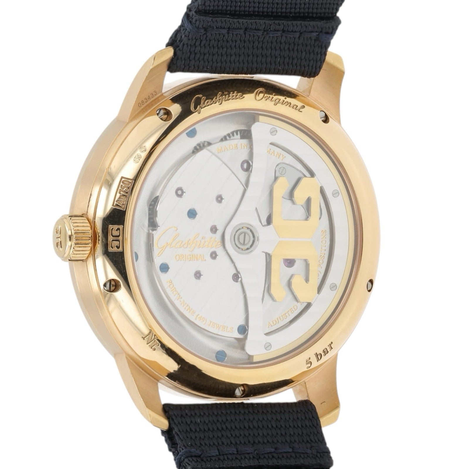 Glashutte PanomaticInverse Silver Dial 18k Rose Gold 42mm Mens 1-91-02-01-05-02