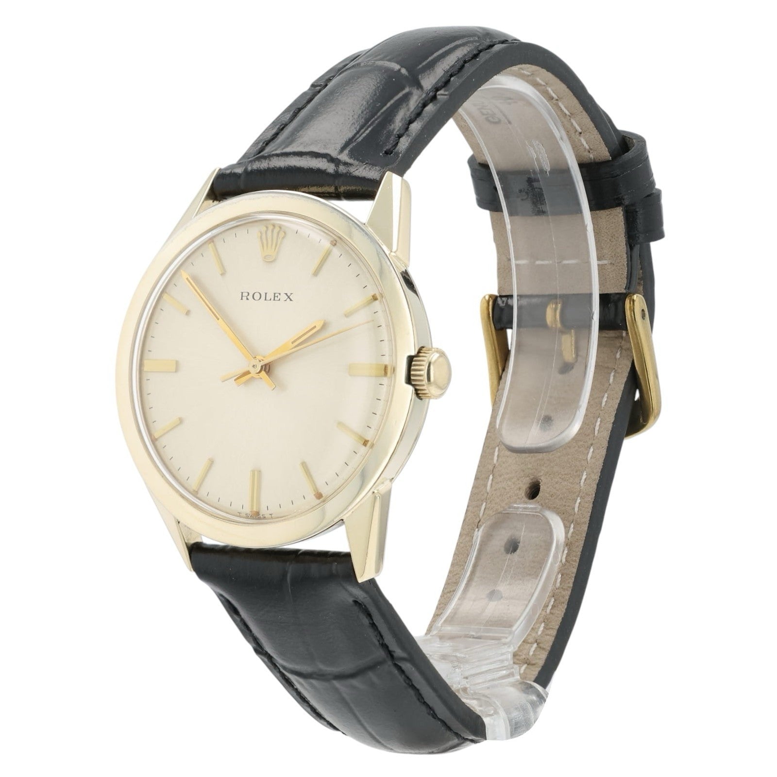 Rolex Long Island Silver Dial 14k Gold Filled 35mm Automatic Men’s Watch 7002