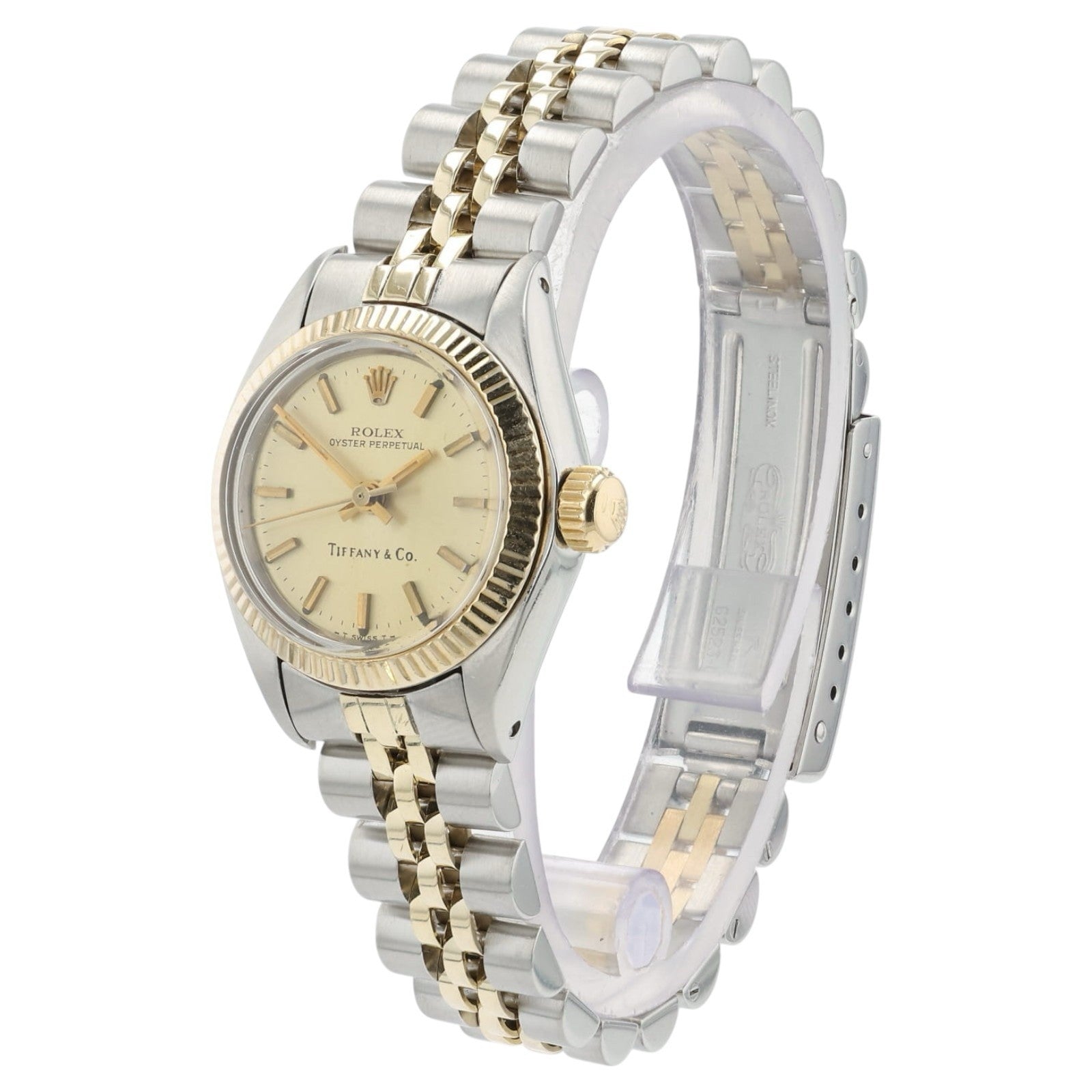 Rolex Oyster Perpetual Tiffany Dial Gold & Steel 26mm Automatic Women's 6719