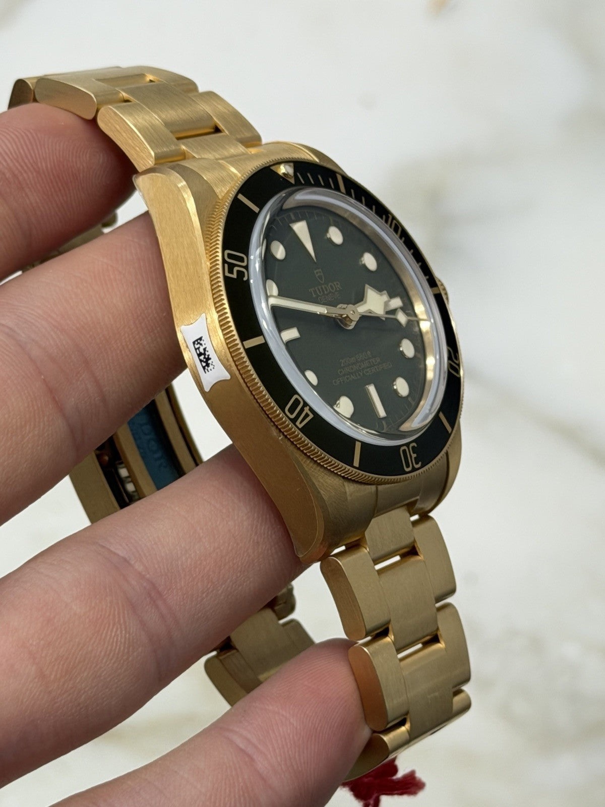 Tudor Black Bay 18k Yellow Gold Green Dial Automatic Men's Watch 79018V
