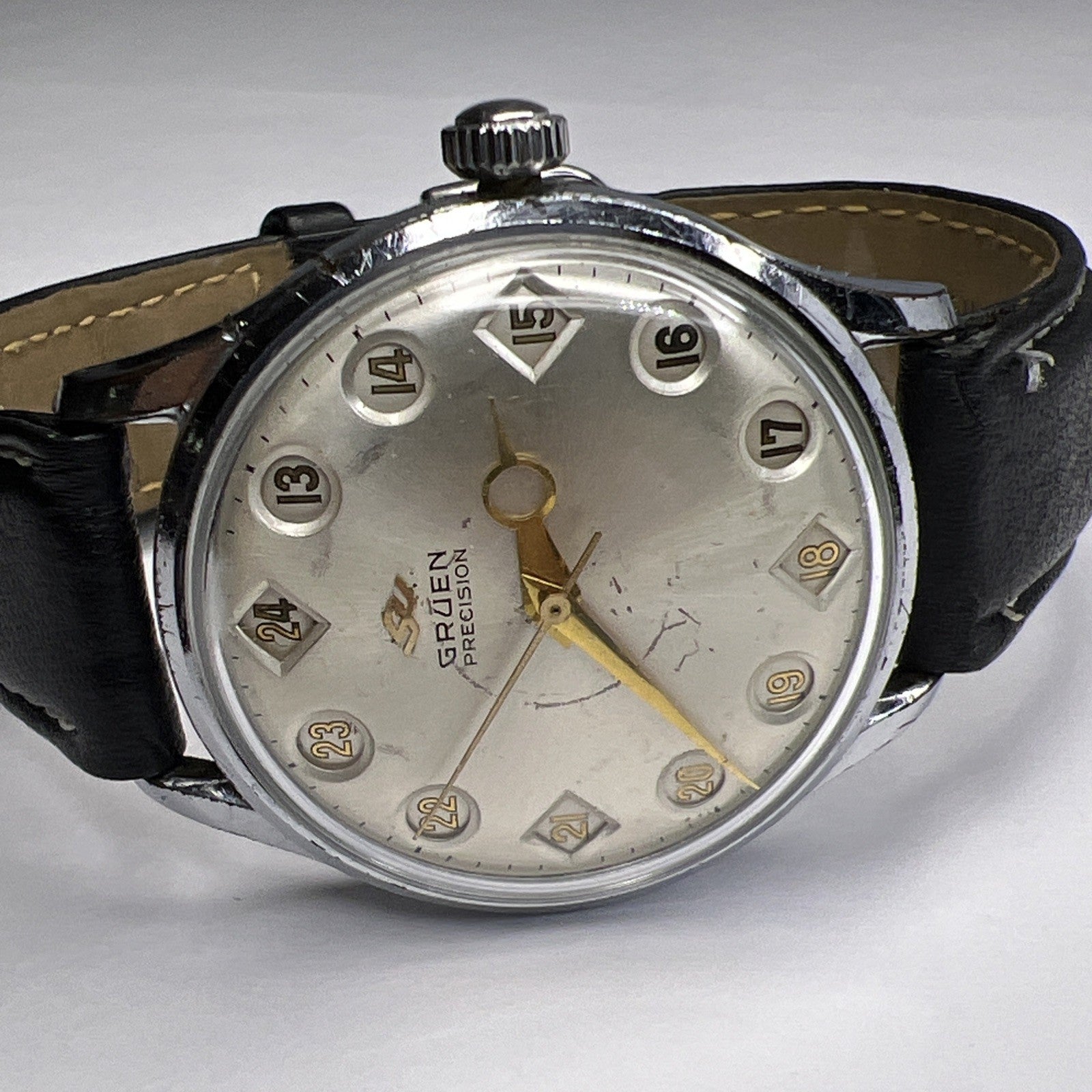 Vintage 35mm Gruen Precision Airflight Steel Watch w/ 510 RSS 17J Jump Hour