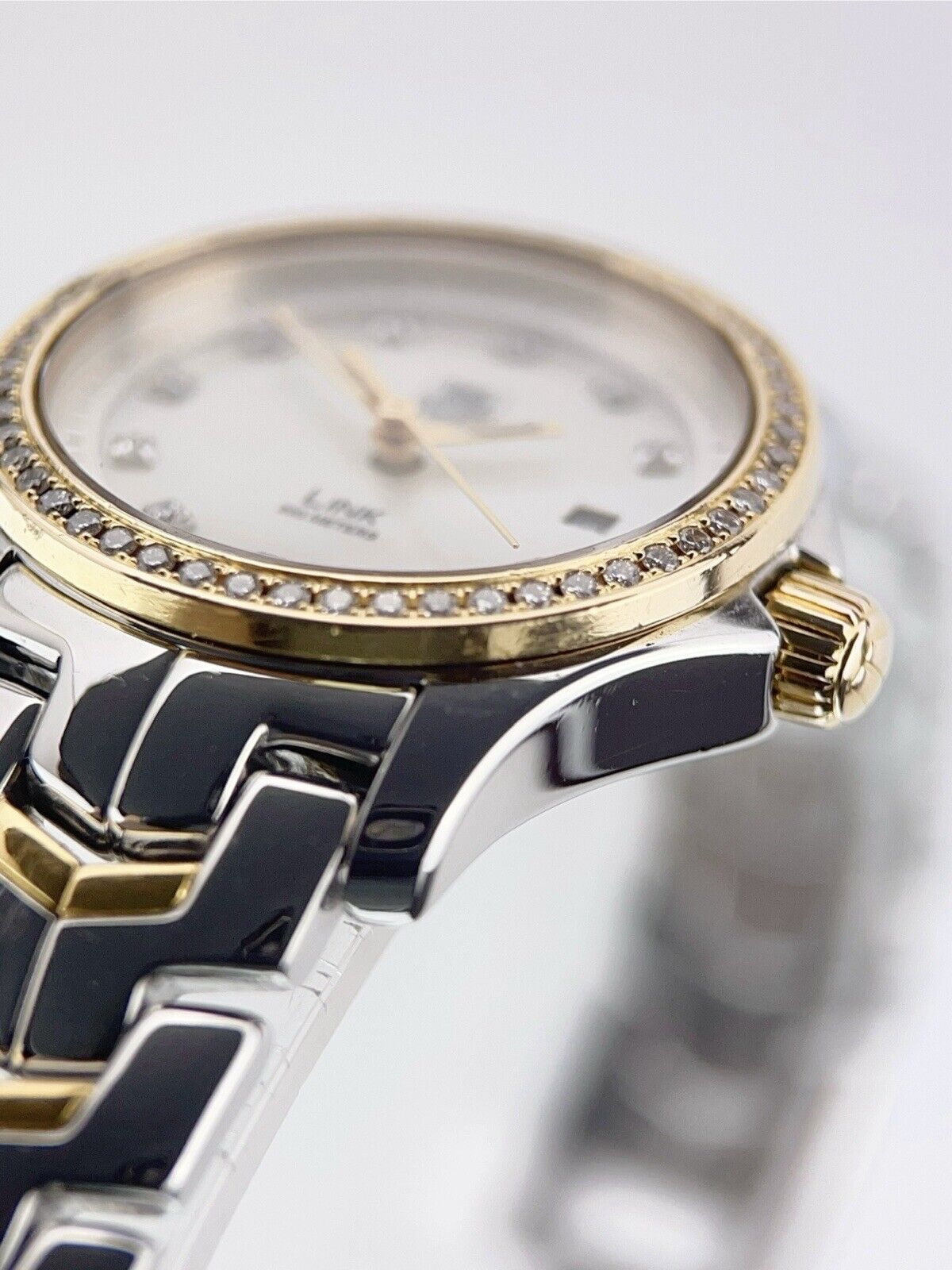 Tag Heuer Link Gold/Steel Mother Of Pearl Dial 28mm Quartz Womens Watch WJF1354