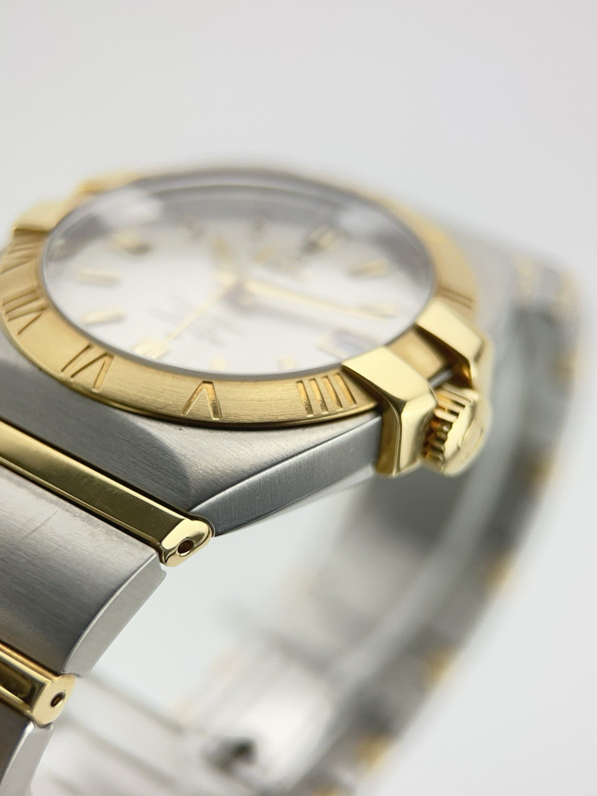 Omega Constellation Gold Steel Silver Dial 38mm Automatic Mens Watch 1201.30.00