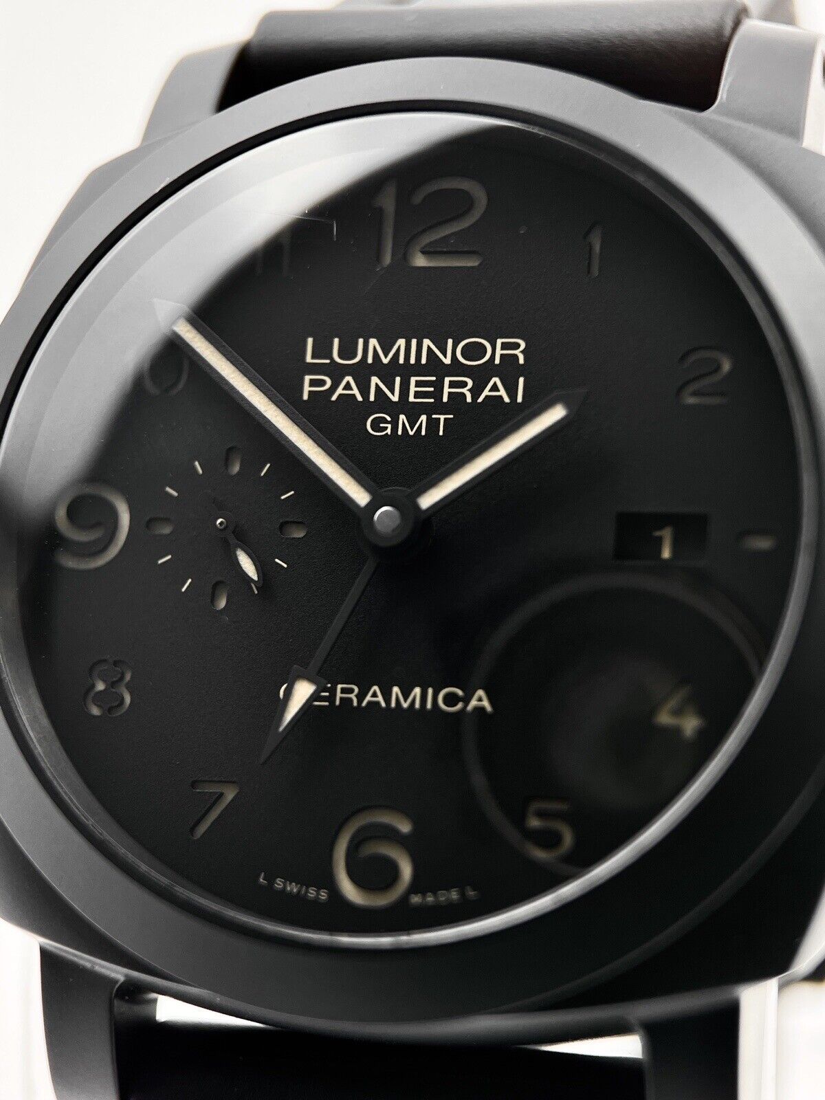 Panerai Luminor 1950 3 Day GMT PAM00441 Automatic Mens Watch Ceramica W/ B&P