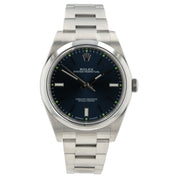 Rolex Oyster Perpetual Blue Dial Stainless Steel 39mm Automatic Mens 114300