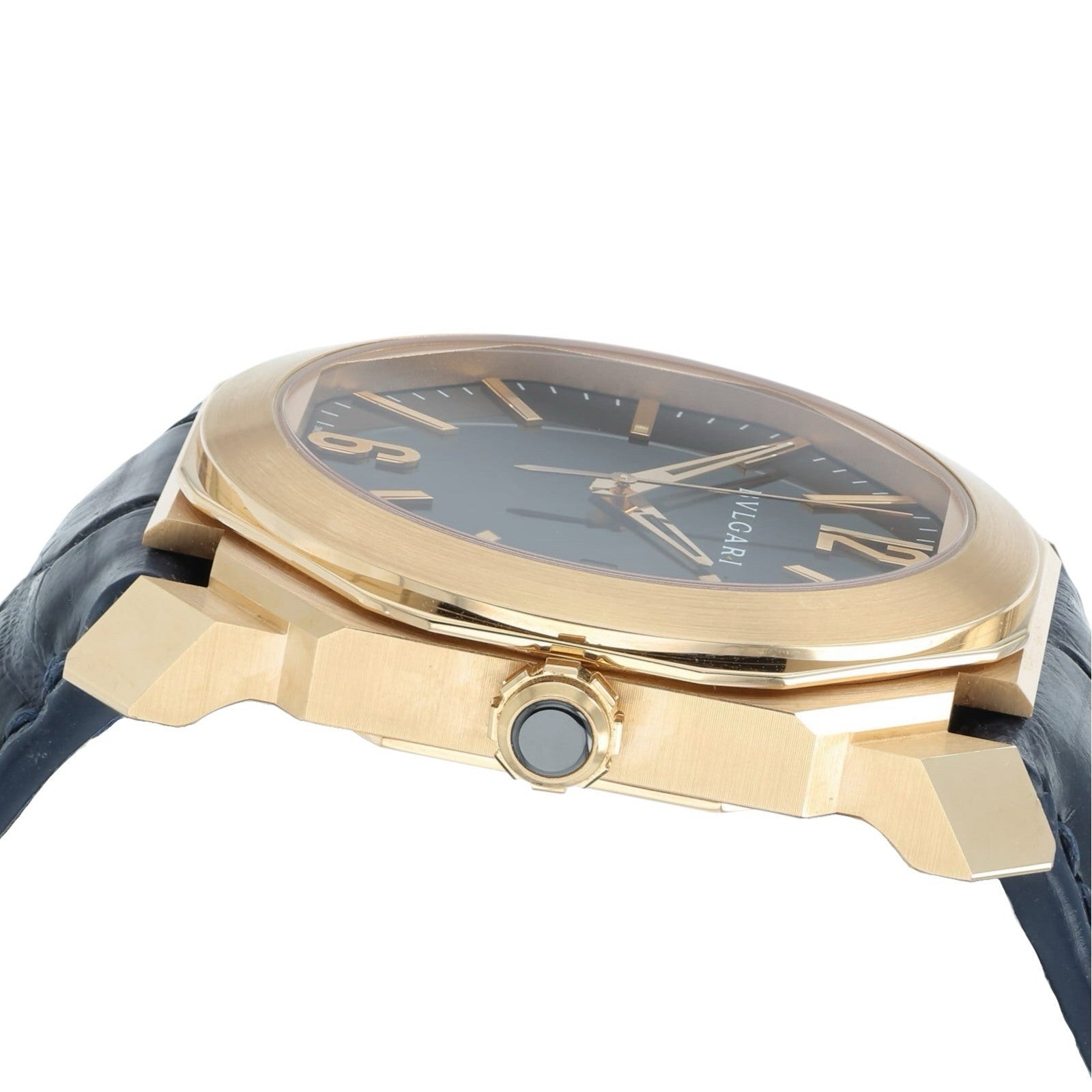 Bulgari Octo 18k Rose Gold Black Dial 41mm Automatic Mens Watch BGO P 41 G