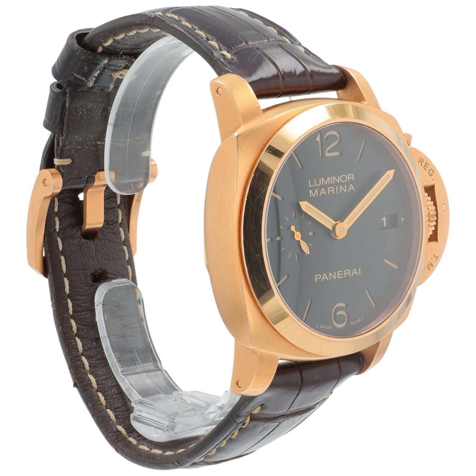 Panerai Luminor 18k Rose Gold Brown Dial 42mm Automatic Men’s Watch PAM00393