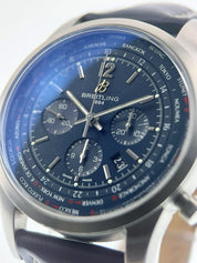Breitling Transocean Stainless Steel Blue Dial 46mm Automatic Men's Watch AB0510