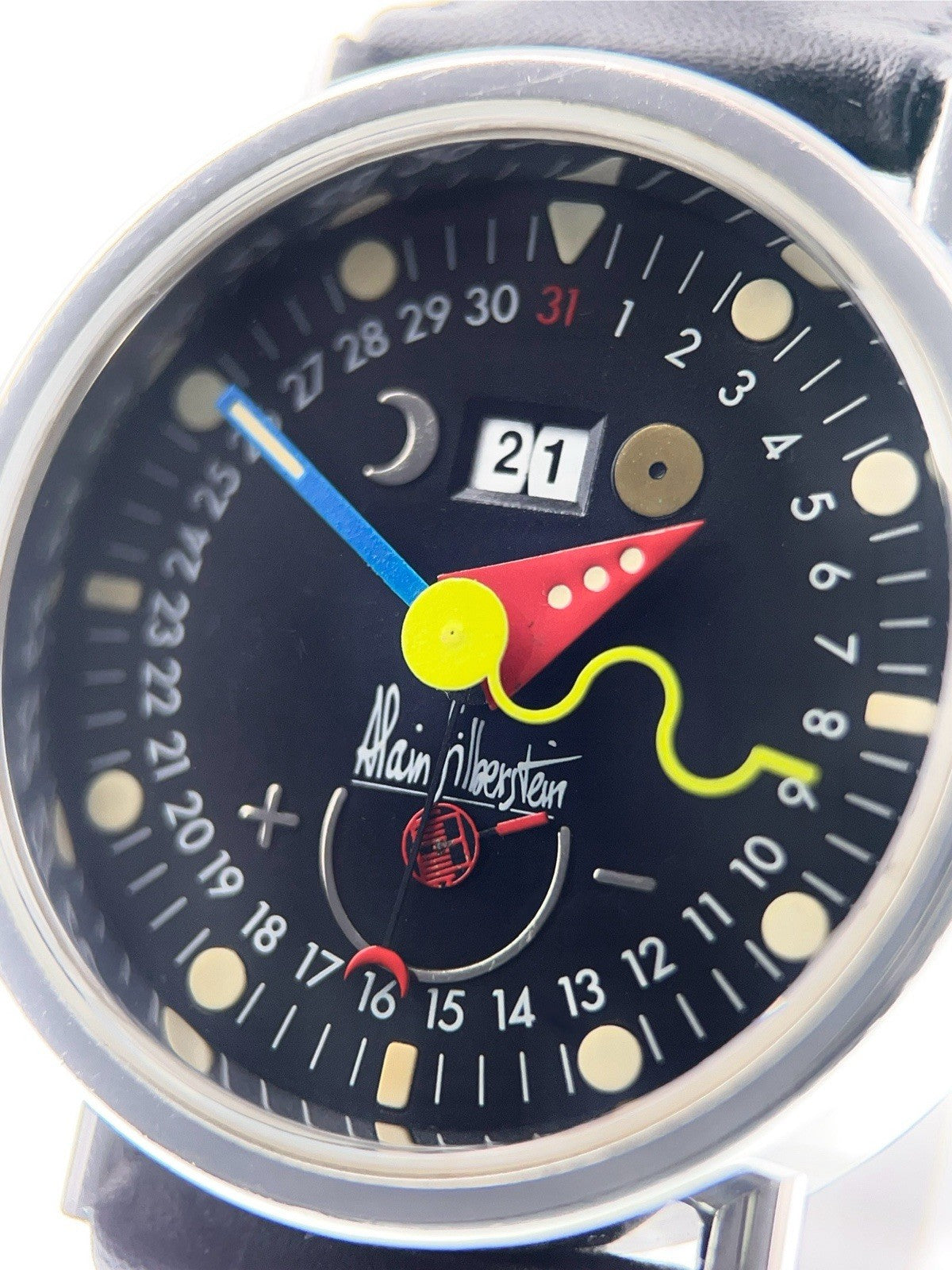 Alain Silberstein Stainless Steel Black Dial 37.5mm Automatic Men’s Watch HEBDO