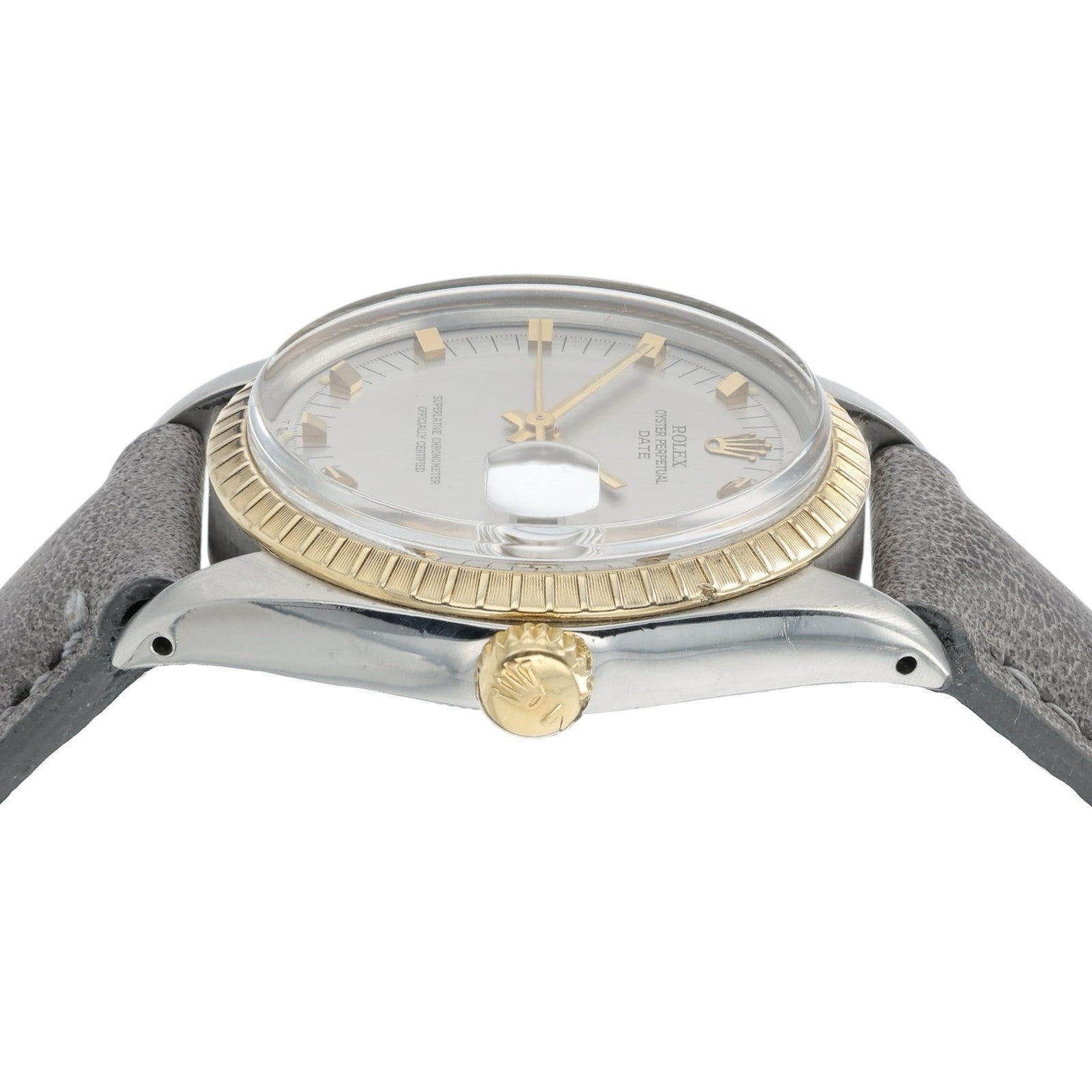 Rolex Date Silver Dial Gold And Steel Silver Dial 34mm Automatic Mens Watch 1505