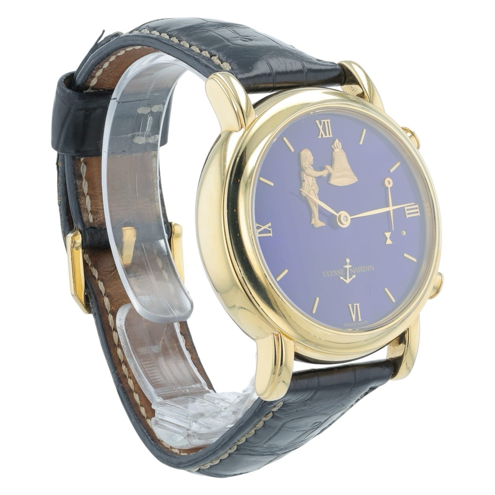 Ulysse Nardin San Hourstriker 18k Yellow Gold Blue Dial 40mm Automatic 751-22