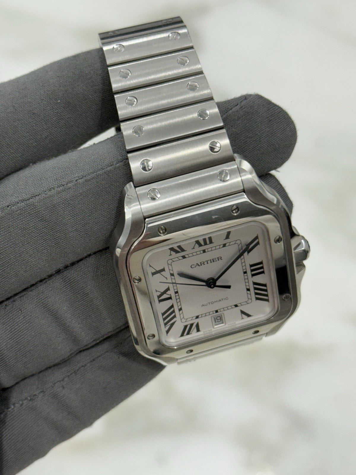 Cartier Santos Stainless Steel Silver Dial 39mm Automatic Men's Watch WSSA0018