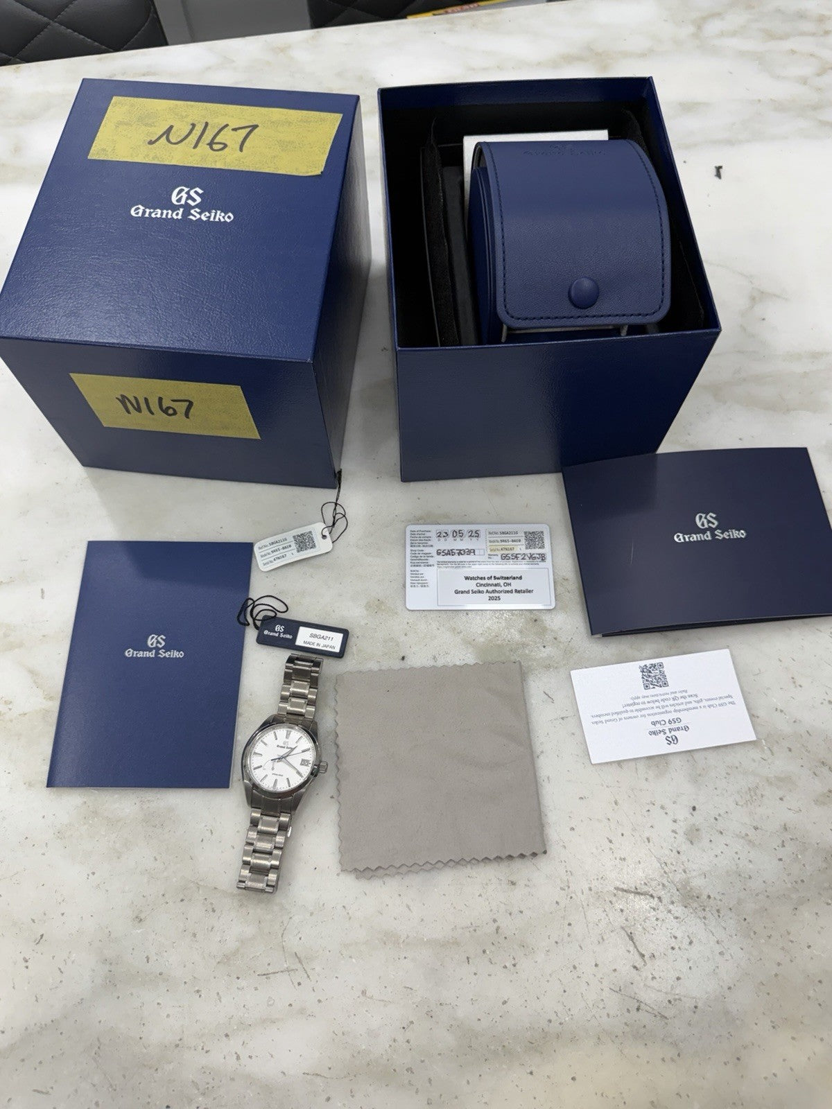 2025 Grand Seiko Spring Drive Snowflake Date Watch SBGA211 Titanium  - Box/Paper