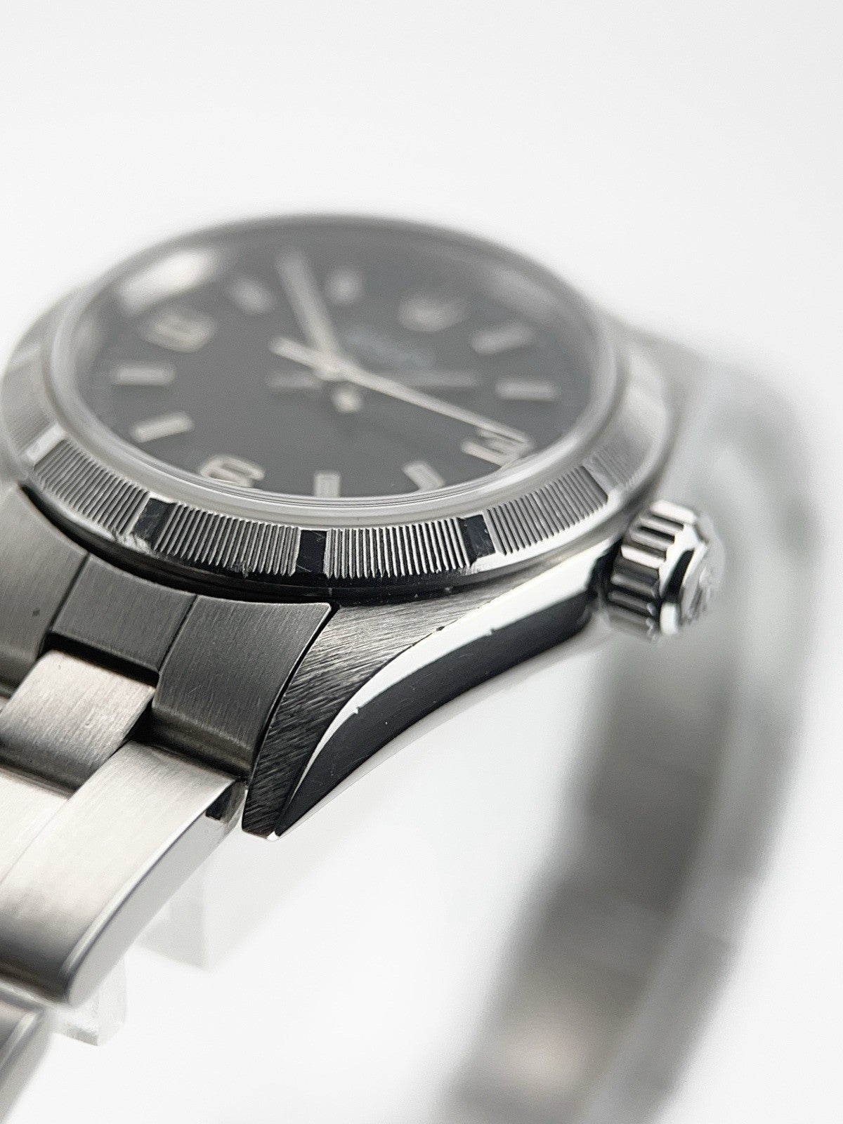 Rolex Oyster Stainless Steel Black Dial 24mm Automatic Women’s Watch 67180