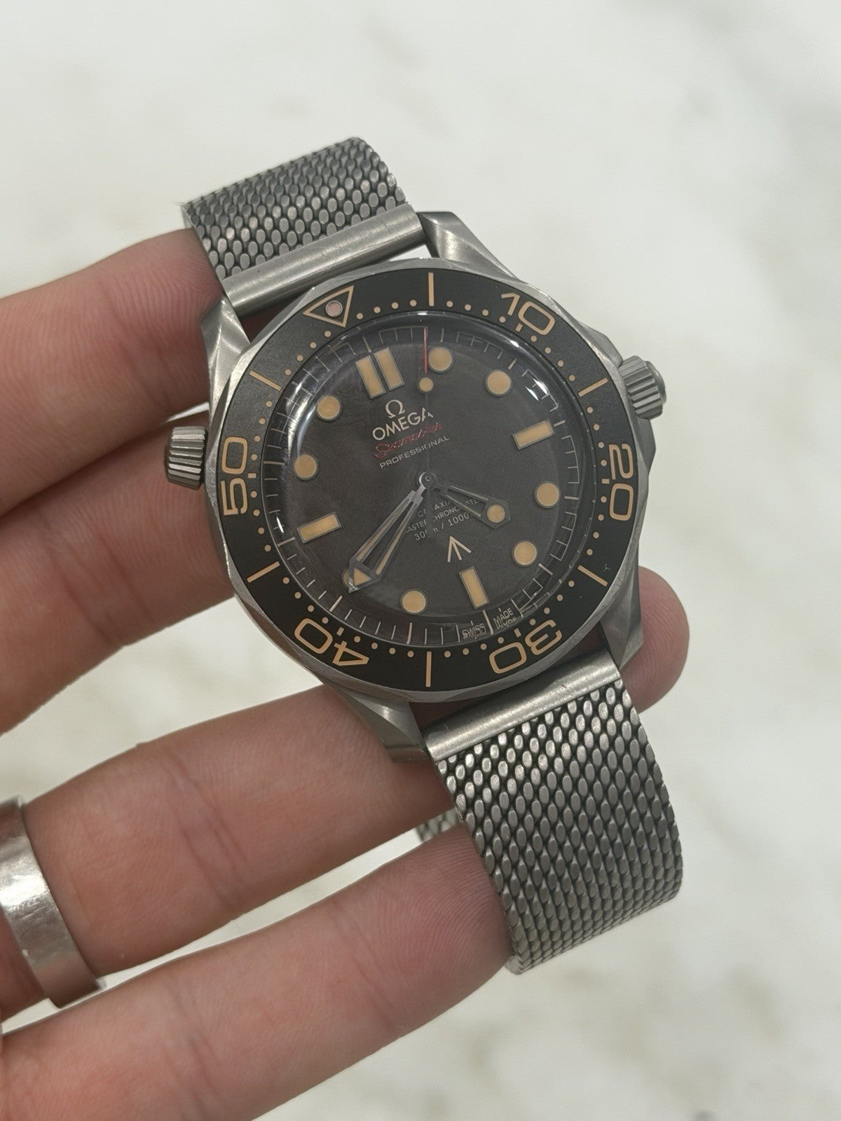 Omega Seamaster Titanium James Bond 007 No Time To Die Watch 210.90.42.20.01.001