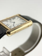 Cartier Tank Solo 24mm 18k Yellow Gold Diamond Bezel 2743