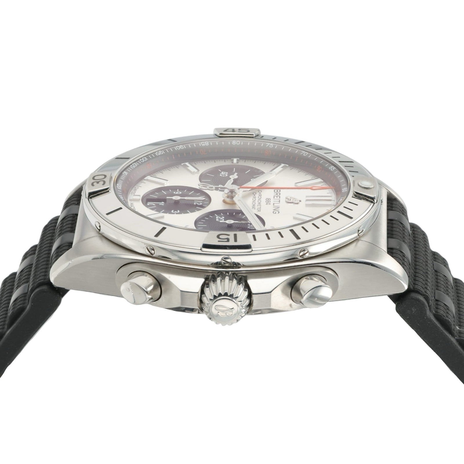 Breitling Chronomat Silver Dial Stainless Steel 42mm Automatic Mens Watch AB0134