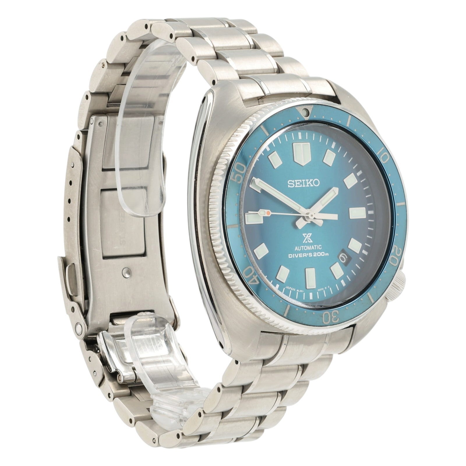 Seiko Divers Blue Dial Date Stainless Steel 44mm Automatic Men's Watch SLA063