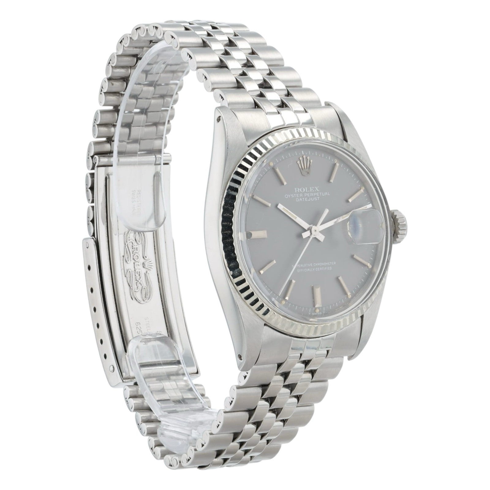 Rolex Datejust Grey Dial Stainless Steel 36mm Automatic Men’s Watch 1601