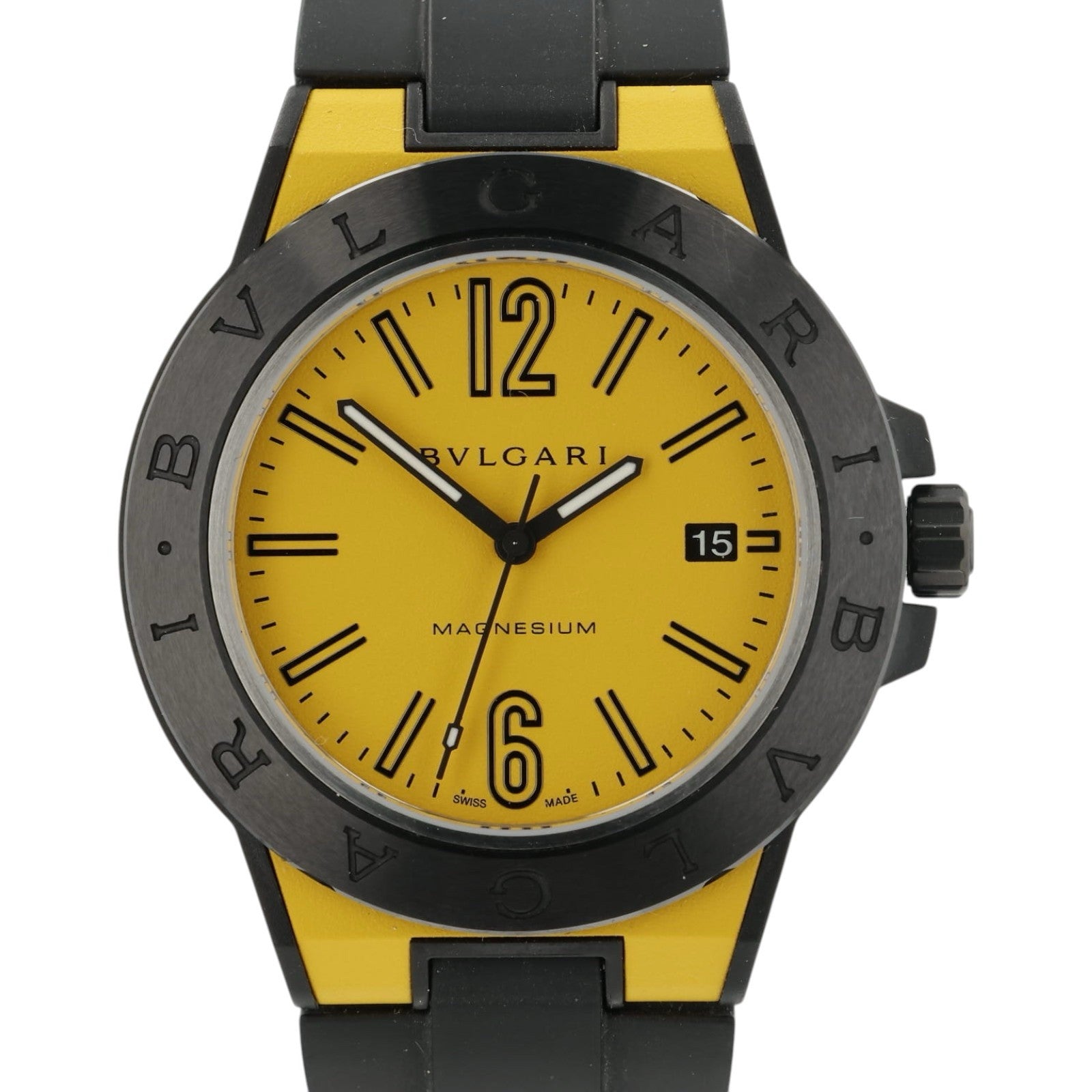 Bvlgari Diagono Magnesium Yellow Dial Steel 41mm Automatic Men’s Watch DG 41 SMC