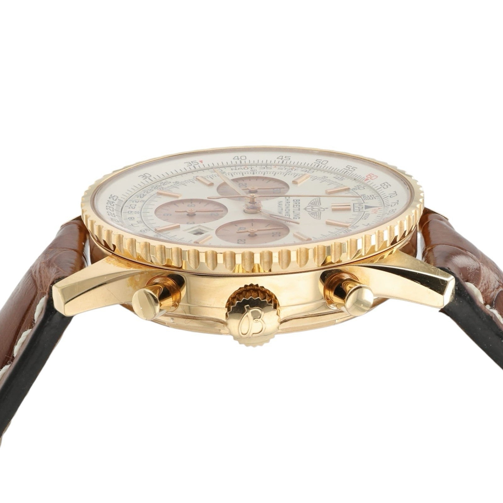 Breitling Navitimer Silver Dial 18k Rose Gold 38mm Automatic Men’s Watch R41380