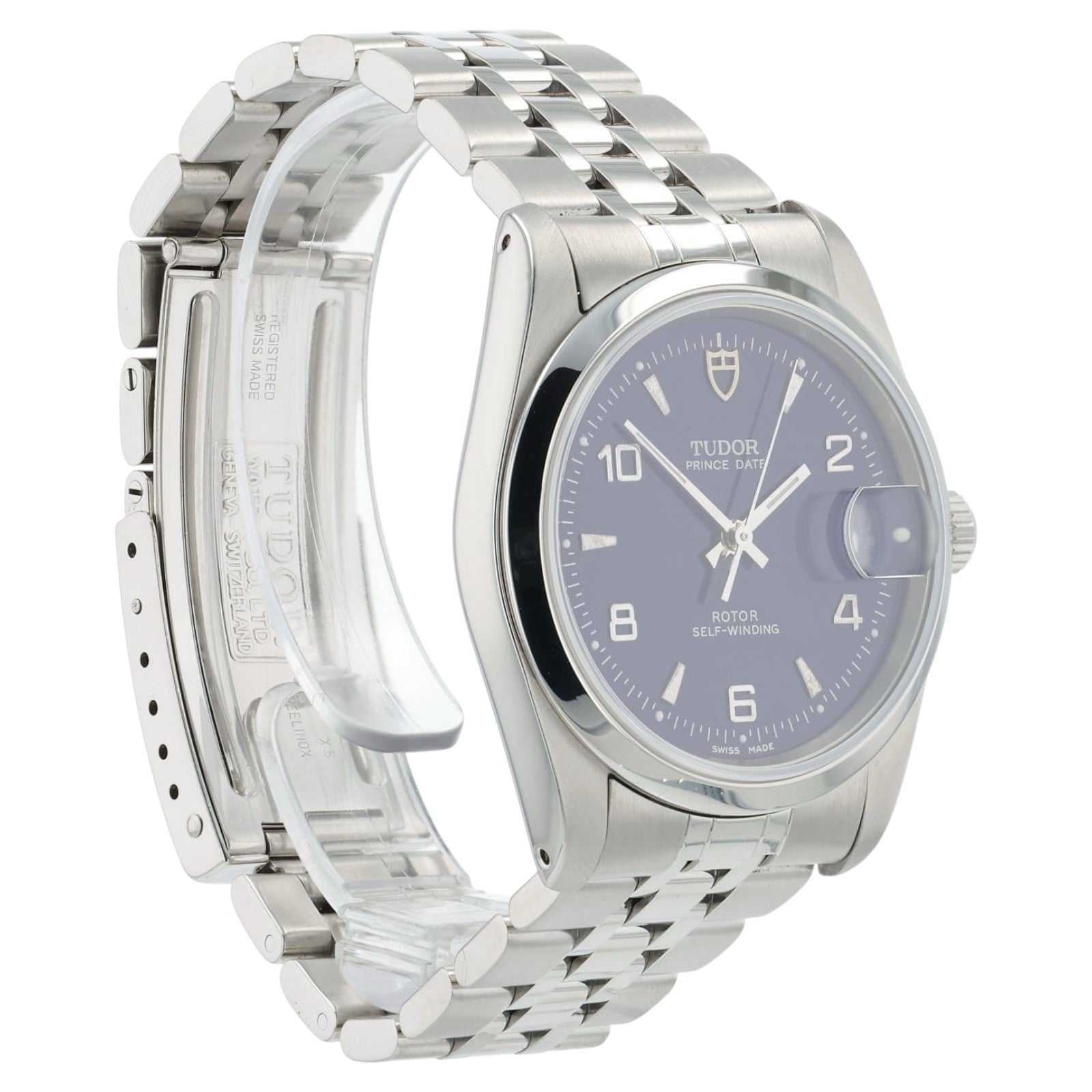 Tudor Prince Blue Dial Stainless Steel 34mm Automatic Movement Mens Watch 74000N